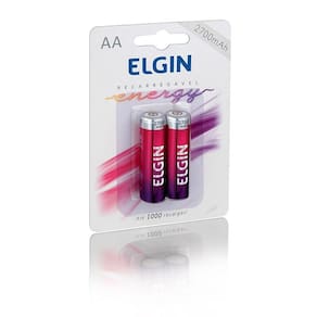 Pilha recarregável AA 2700MAH com 2 unidades Elgin