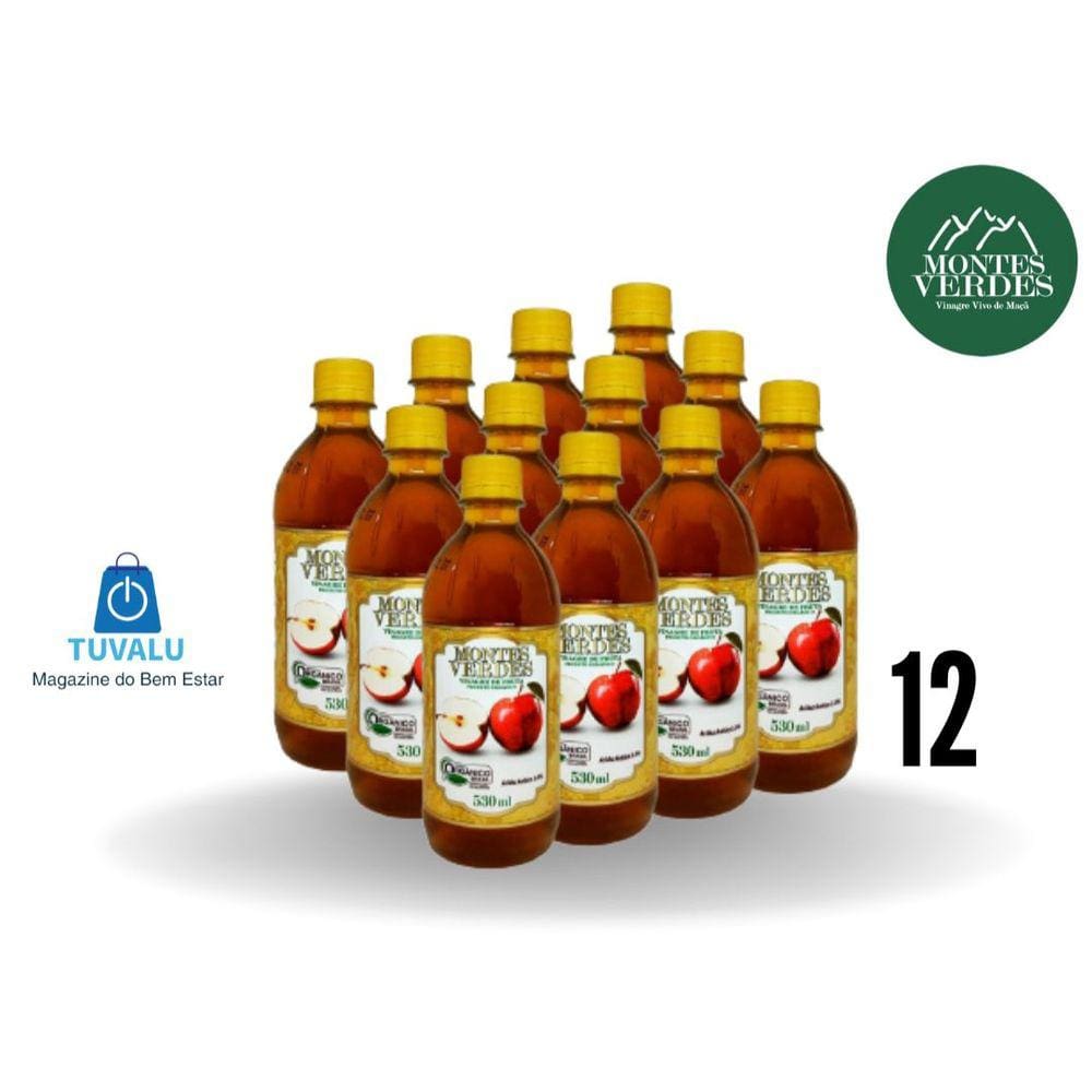 KIT 12 UND Vinagre De Maçã Orgânico - montes verdes