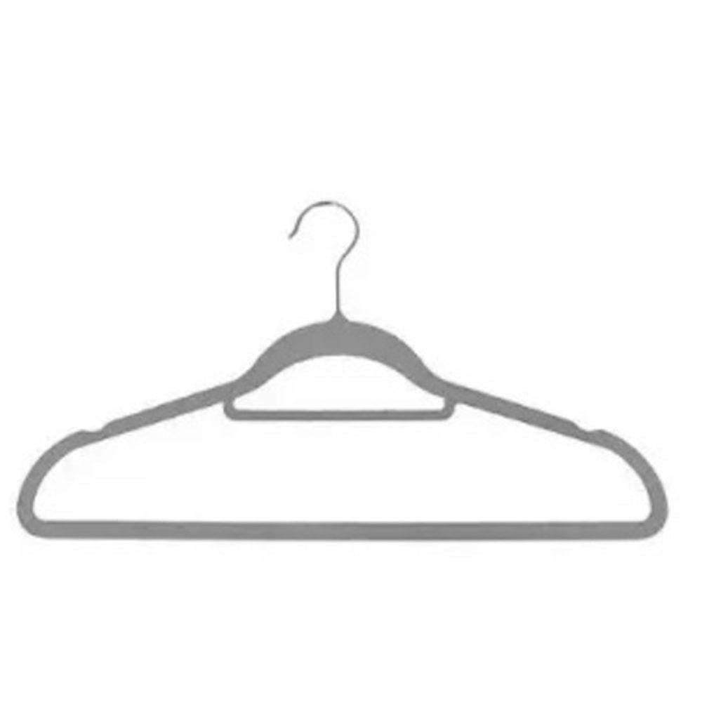 Cabide Veludo Slim Cinza Kit 50 pçs
