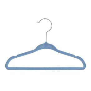 Cabide Veludo Infantil Slim Azul Kit 50 pçs