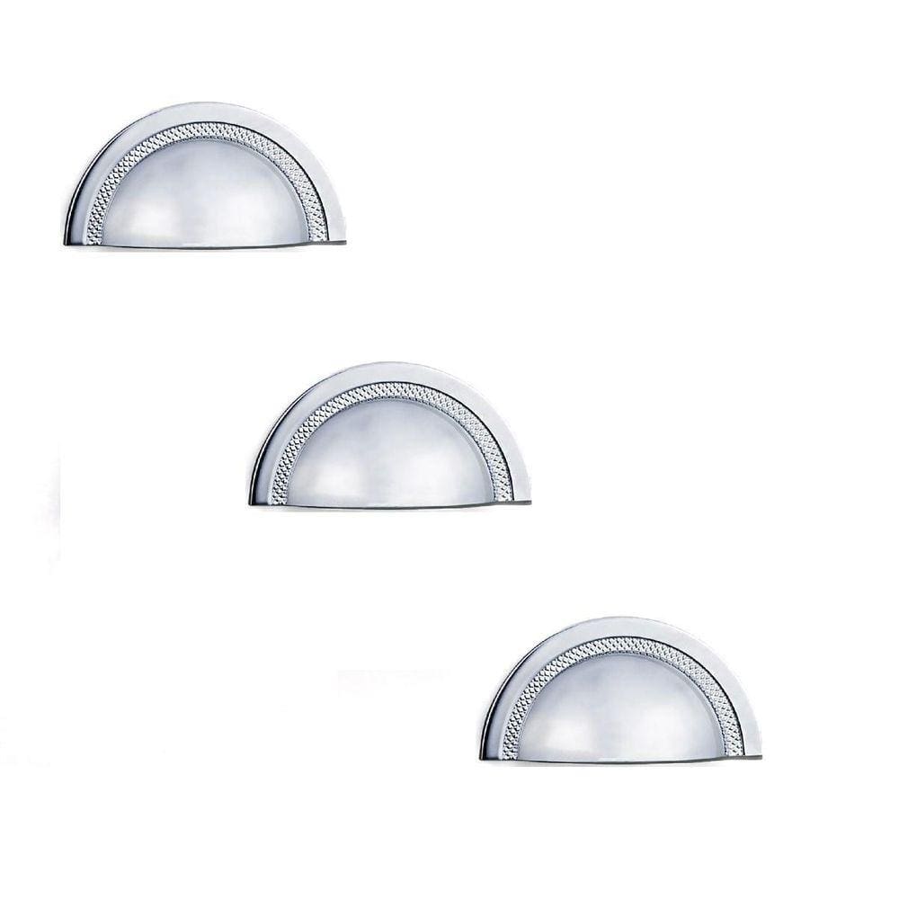 Kit 3 Puxador Shell Zen 64Mm Cromado Zp4318.1