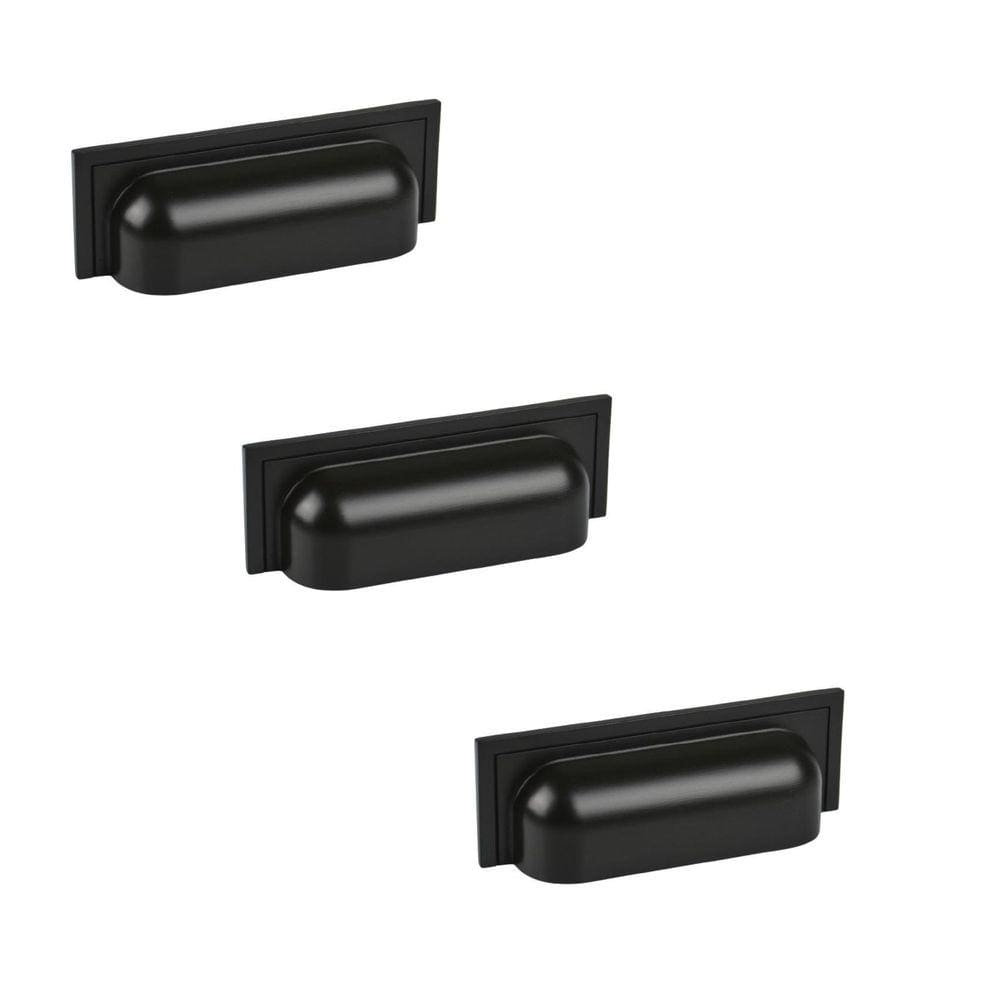 Kit 3 Puxador Plymouth Zen Preto Fosco Concha Zp5420.24