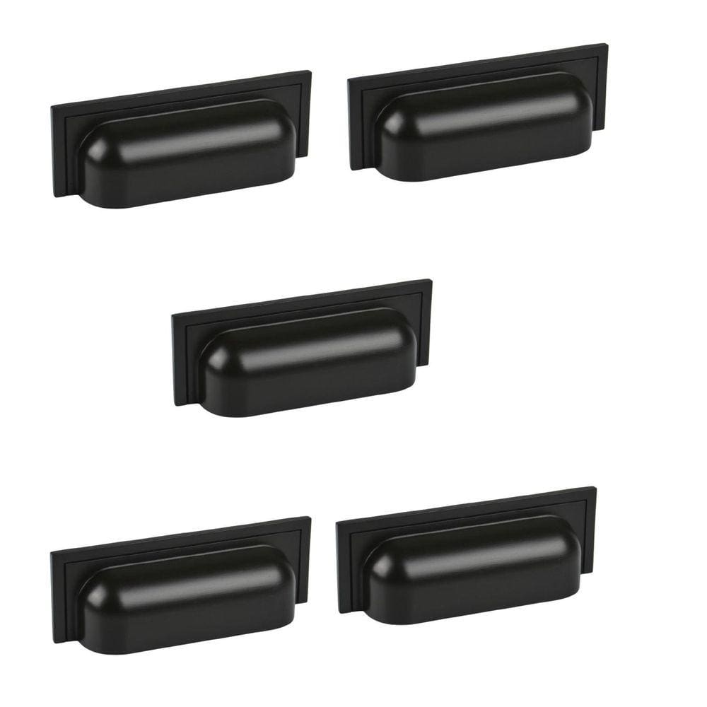 Kit 5 Puxador Plymouth Zen Preto Fosco Concha Zp5420.24