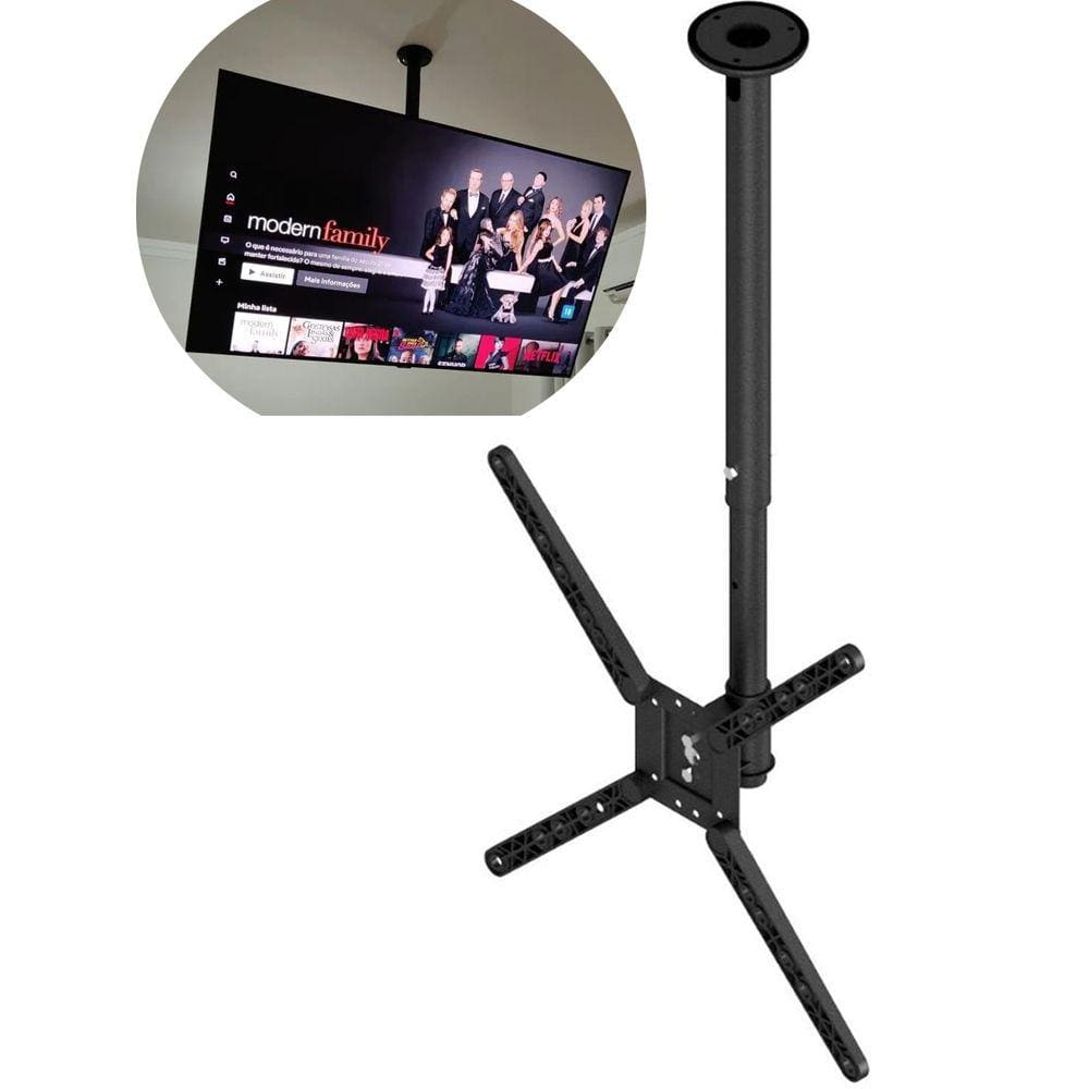 Suporte Tv Teto Telescopico Giro 360 Tilt Inclinável 10 a 55 Avatron Stt-730