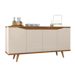 Buffet Balcão Grace 4 Portas Off White Cedro Casa D Móveis