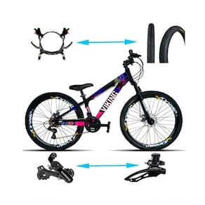 Bicicleta Viking Aro 26 Tuffx25/30 Vmaxx Freio Hidráulico 21v Preto Rosa