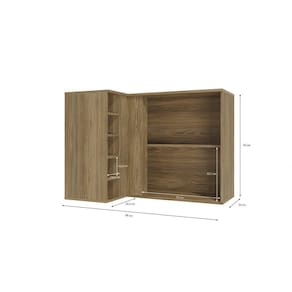 Armário Aéreo de Canto 98cm 1 Porta Madeira Kappesberg Nogueira