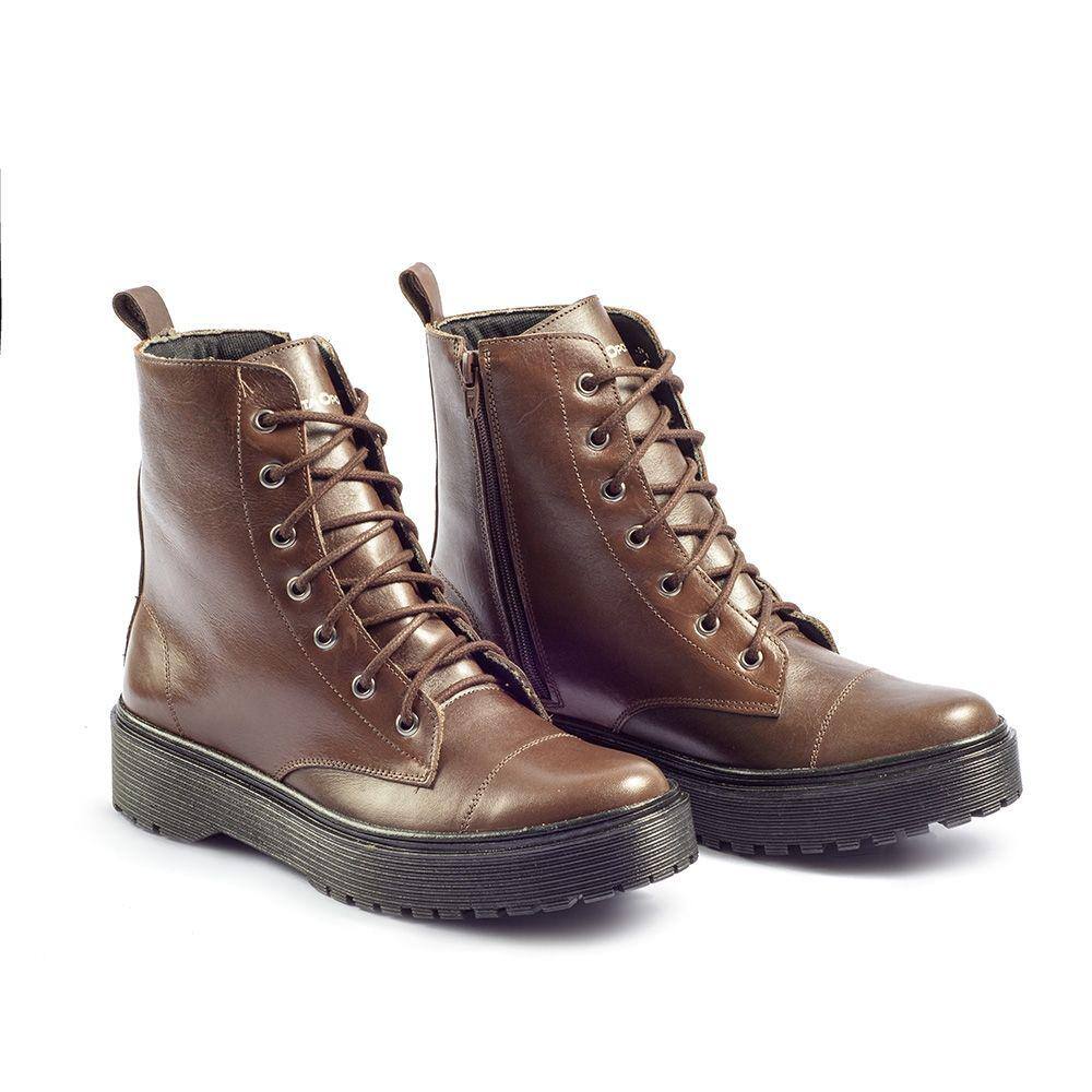 Bota Coturno Estilosa Krn Shoes Com Zíper e Cadarço Ótima Durabilidade