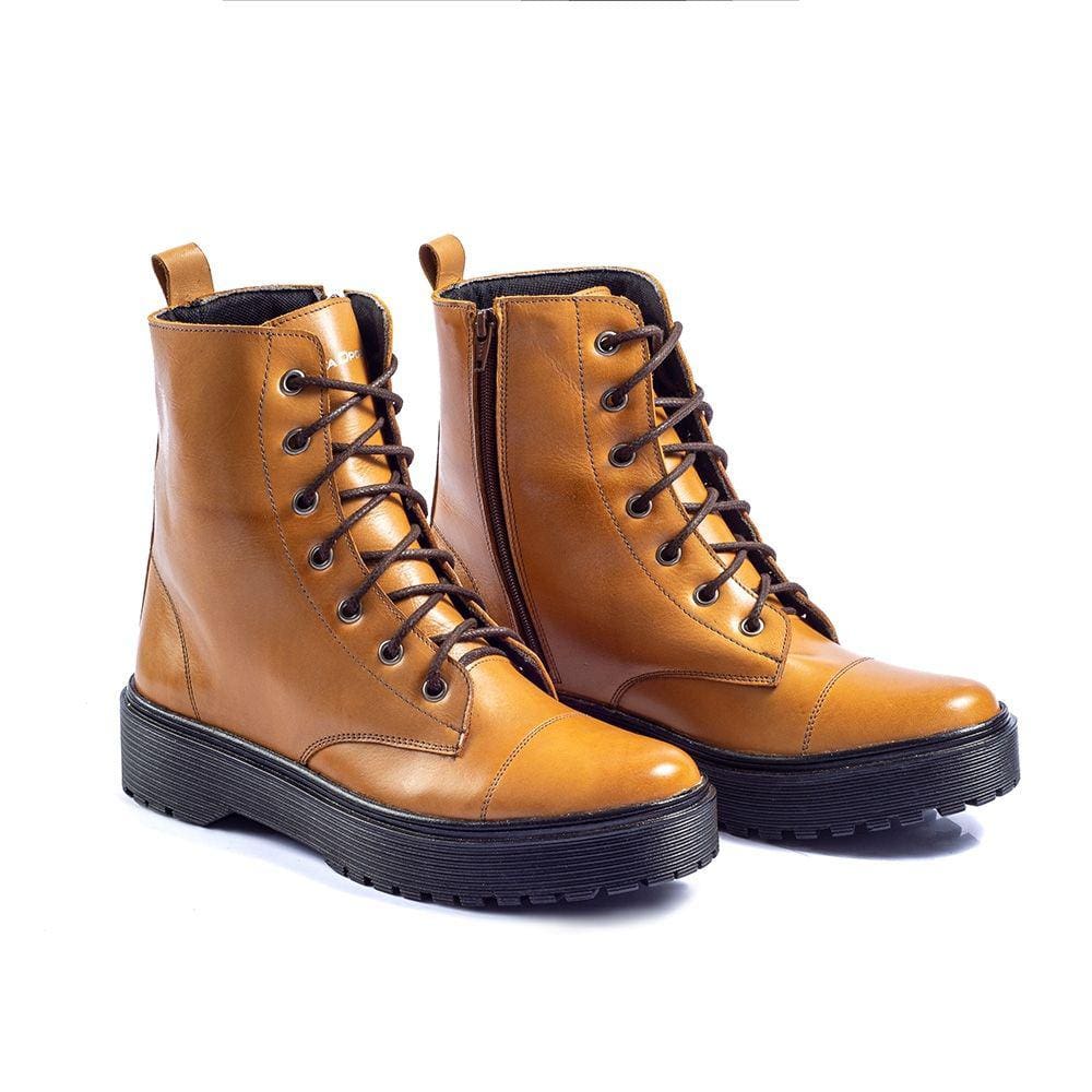 Bota Coturno Estilosa Krn Shoes Com Zíper e Cadarço Ótima Durabilidade