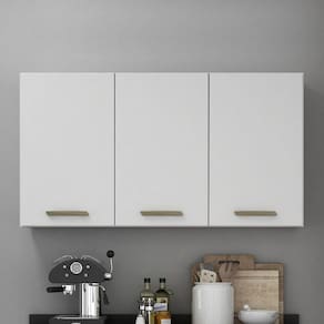 Armário Aéreo 120cm 3 Portas São Luis Valdemóveis Branco