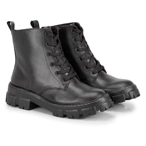 Bota Coturno M&D Store Sola Macia e Tratorada Com Costura Reforçada