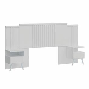 Cabeceira Casal Flora Branco Line/Boucle