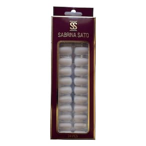 Sabrina Sato Unhas Postiças Autocolantes Nude Bege Claro Ss2376-1 Com 24
