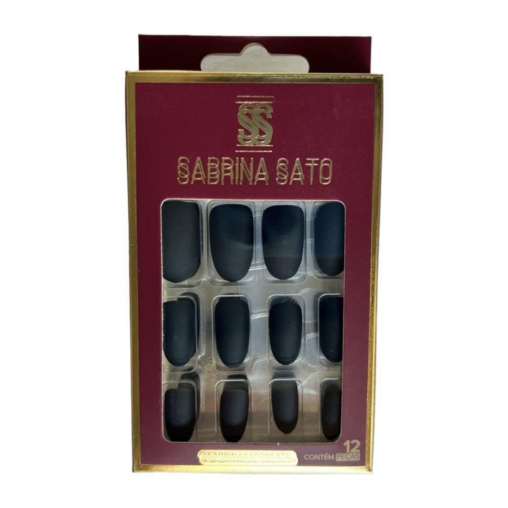 Sabrina Sato Unhas Postiças Autocolantes Preto Ss2192 Com 12