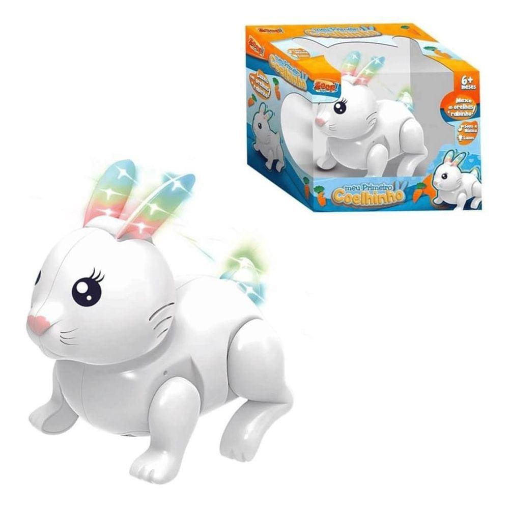 Brinquedo Coelhinho Saltitante com Luzes e Sons ZP977