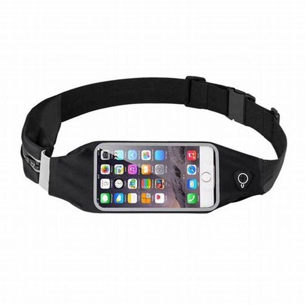 Pochete Fitness Cinto Para Corrida E Exercicios Impermeavel Para Celular E Documentos Preto