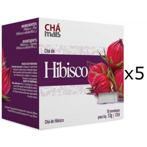 Chá de Hibisco Kit com 5 Caixas de 10 Sachês cada