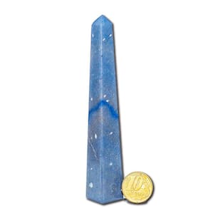 Obelisco Quartzo Azul Natural Lapidação Manual 12 a 15 cm