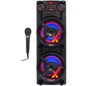 Caixa Som Amplificada Bluetooth 1900W Rms Woofer Mp3 Usb Led Tws Bivolt ACA 1900 New X Microfone