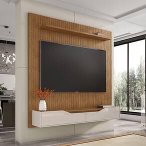 Painel para TV até 60 Polegadas 02 Portas Milão 180cm Cedro Off White Casa D