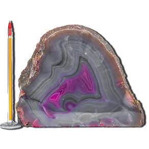 Geodo Ágata Rosa Chapa Lapidado Pedra Natural Garimpo 13 cm