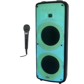 Caixa Som Amplificada Bateria Bluetooth 2000W Rms Show de Led Amvox Aca 2000 Party Vox + 1 Microfone