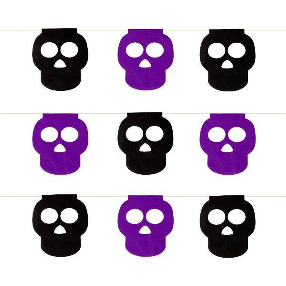 Kit Bandeirinha Halloween Caveira Pretoroxo 10 Pacotes 5