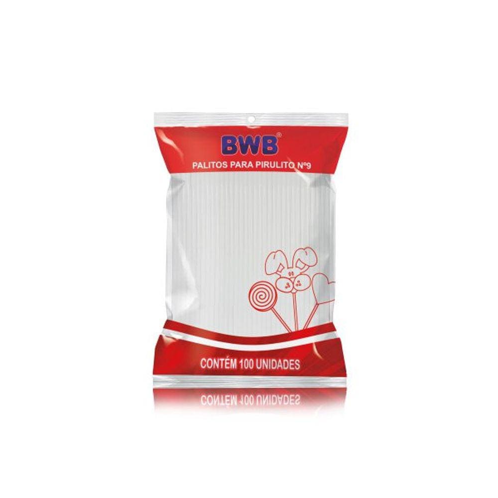 Palitos Pirulitos Pequeno Branco C/100 Bwb