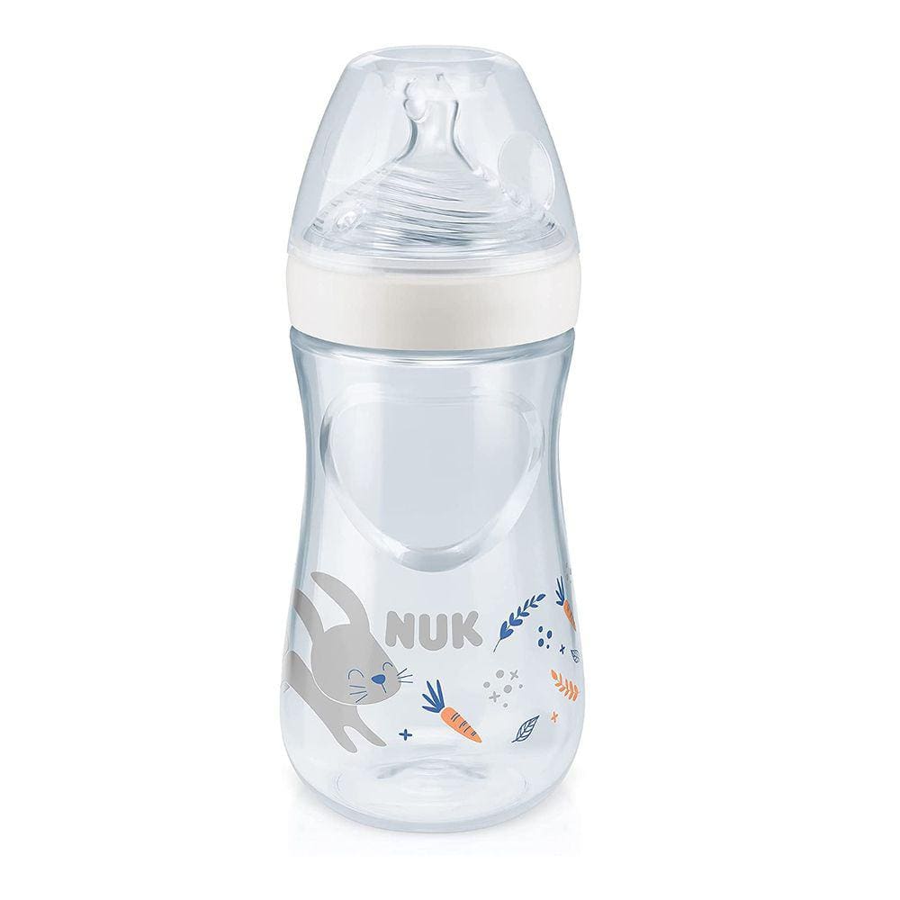 Mamadeira Essence Smart Flow 270ml Bico 6m+ Branca NUK