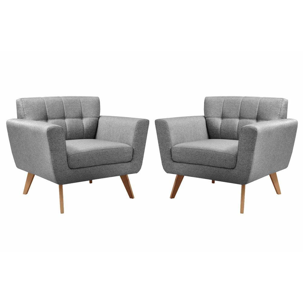 Conjunto 2 Poltronas Bruna Moderna Decoração Sala Recepção Bella Decor