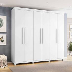 Guarda Roupa Gênova 100% MDF 6 Portas 3 Gavetas com Pés - Lanza