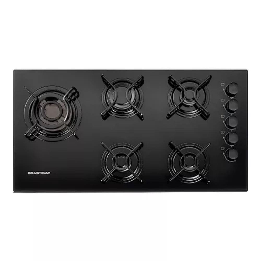 Tampa cooktop 5 bocas85 x 46 cm brastemp vidro temperado Pontofrio