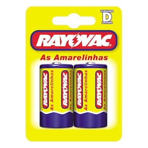 Pilha Rayovac as Amarelinhas 10298 D Grande Blister com 2 1,5V