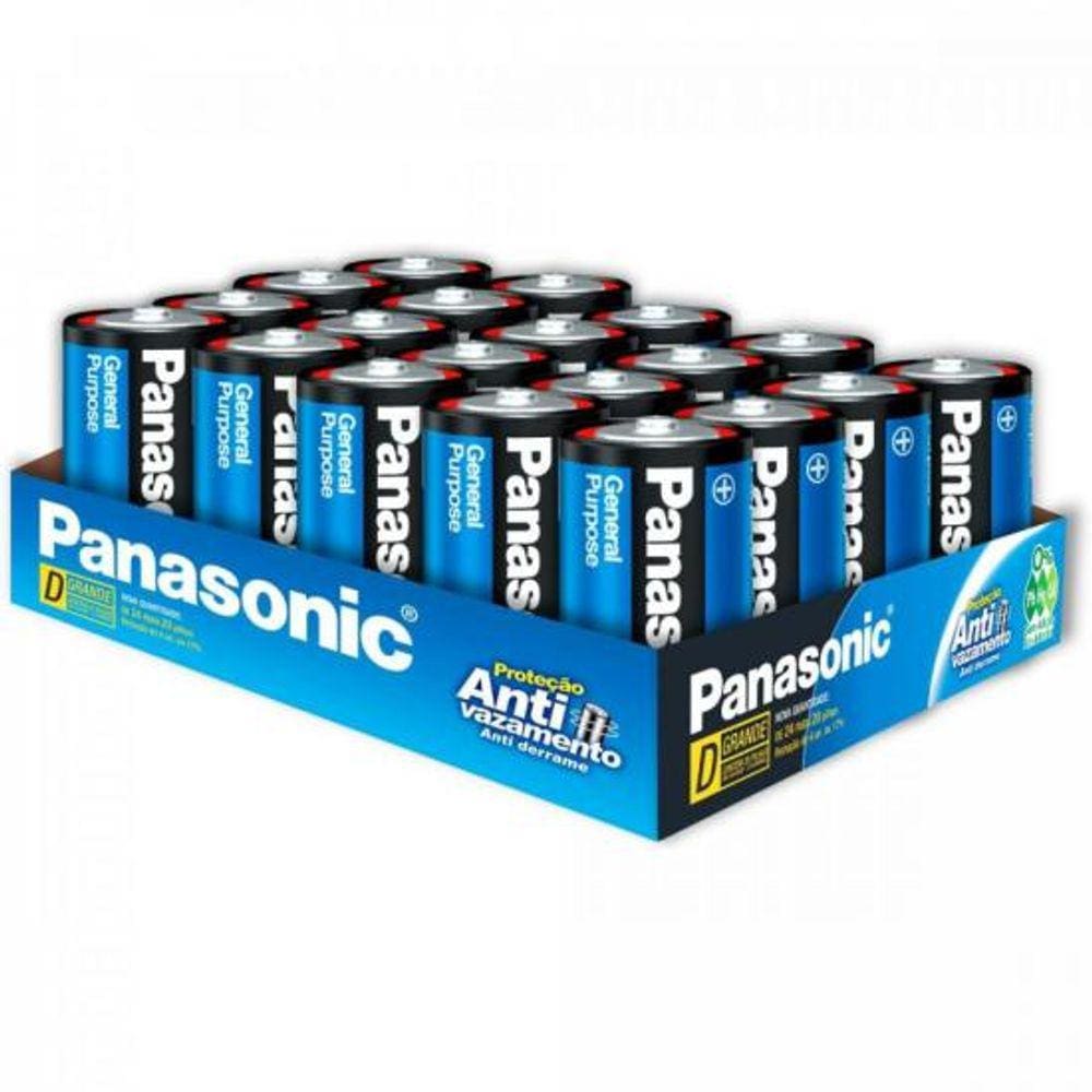 Pilha Zinco D 1,5V UM-1SH300 Panasonic (blister com 20 UNID.)