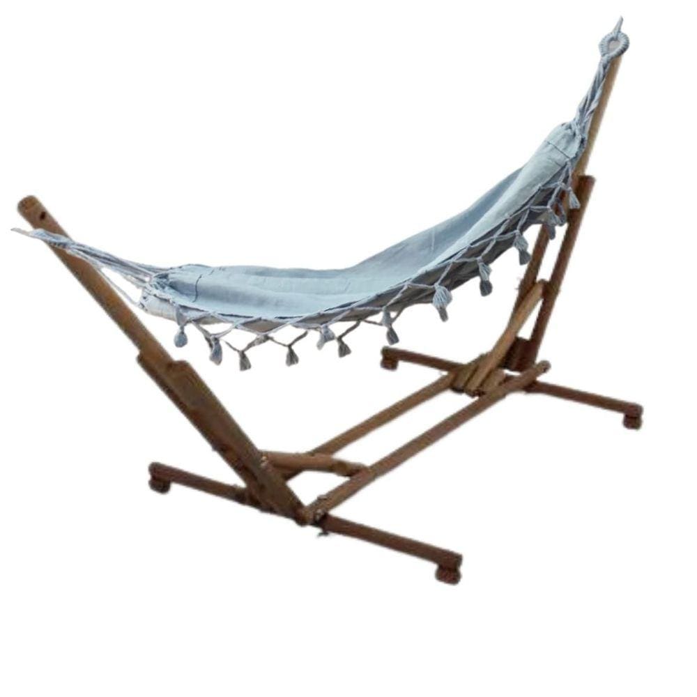 Suporte Rede Bebê e Pet + Rede Algodão 100% Azul