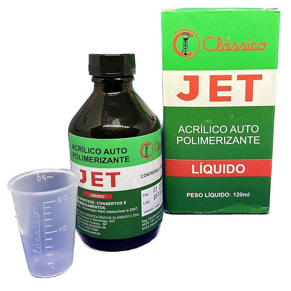 Acrílico Auto Polimerizante Liquido 120ml Odonto Prótese e reparos gerais Resina