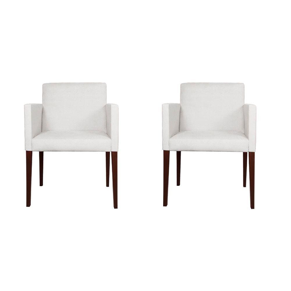 Kit 2 Poltronas Nina Executiva em Tecido Sintético  - Branco
