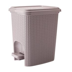 Lixera com Pedal Trama 7 Litros Cinza Plasutil