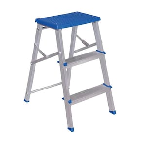 Escada Banqueta Aluminio Mor 3 Degraus Dobravel 120Kg
