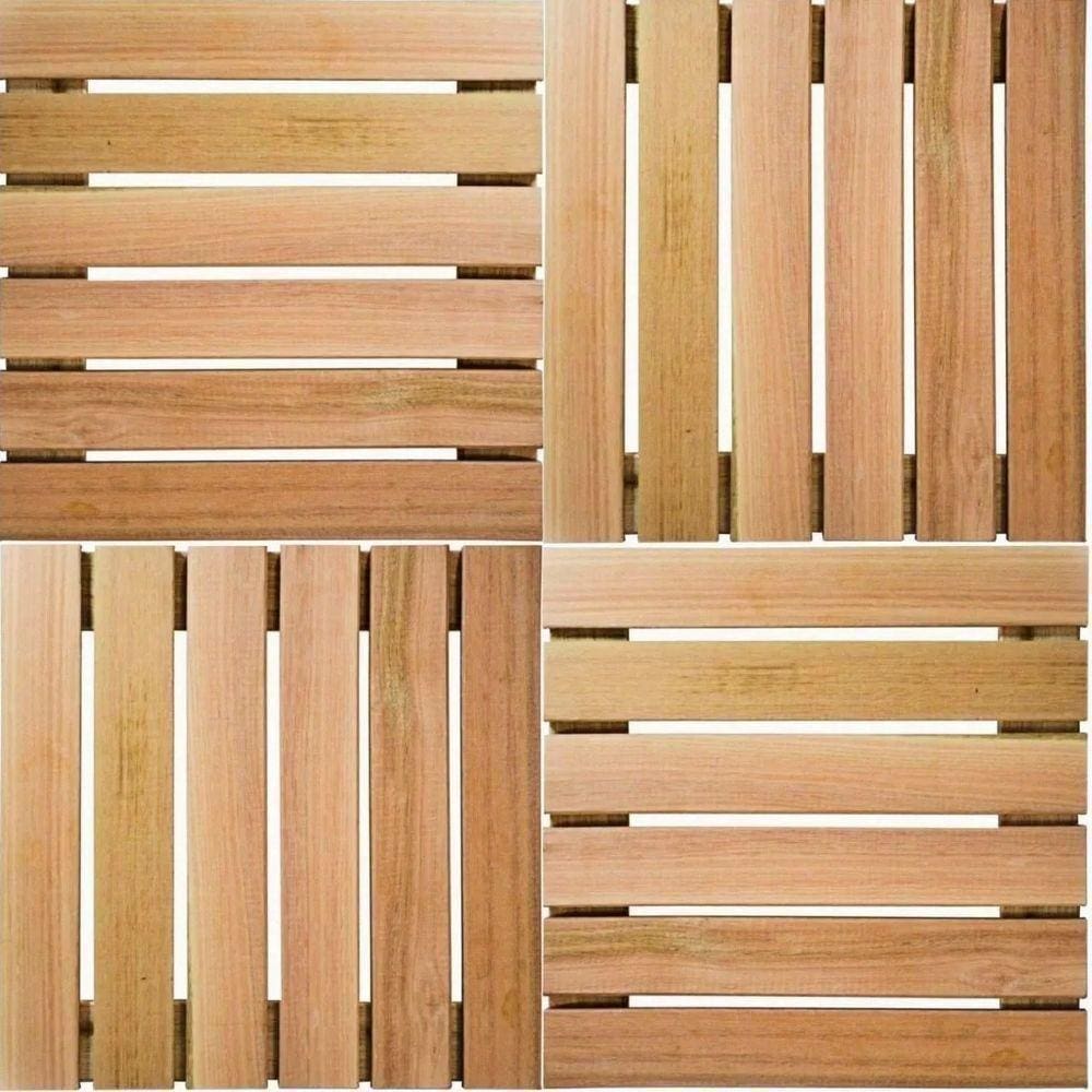 Conjunto Deque 4 Uni. Madeira Pinus De Madeira Para Garagem