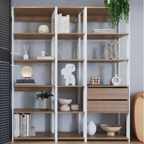 Guarda Roupa Closet 3 Peças com 2 Gavetas e 14 Nichos Easy Prodecor Branco/Montana