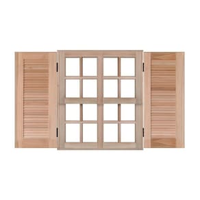 Janela de Madeira Guilhotina 120x120cm 4 Folhas Rodam Marroml