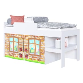 Cama Infantil com Cortinas para Colchão 188x88cm Multimóveis CR40070