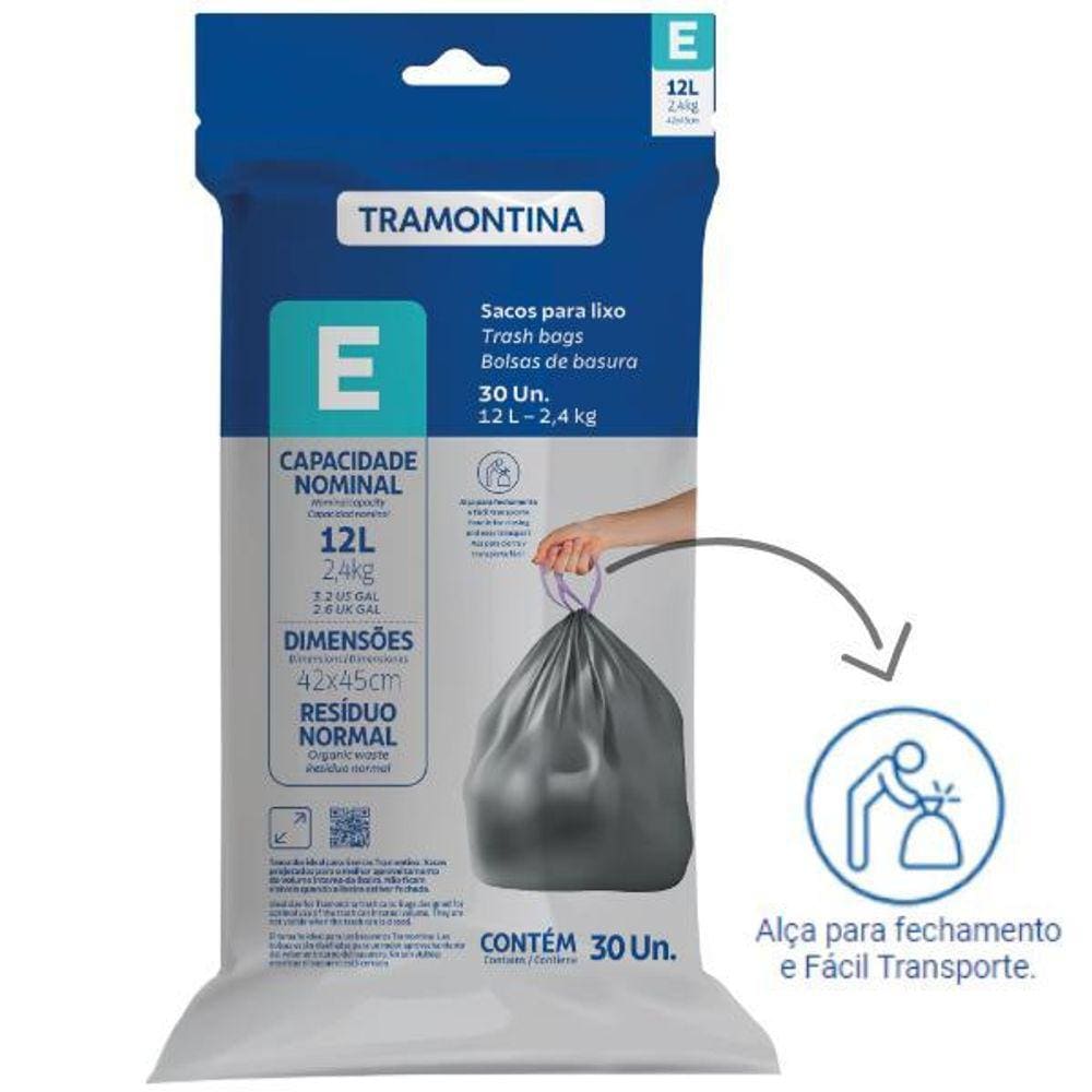 Saco De Lixo Tramontina 12 Litros Com 30 Unidades