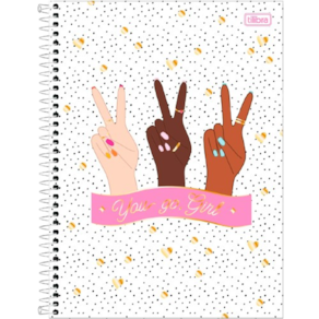 Caderno Universitário 10 matérias Tilibra OH MY GOD Go Girls