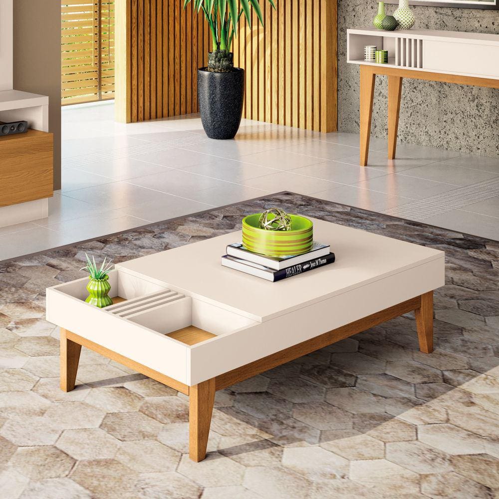 Mesa de Centro Vitta Cor Off White Cinamomo HB Móveis