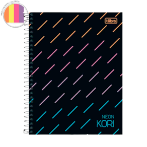 Caderno Colegial Neon Kori 80 folhas coloridas Tilibra