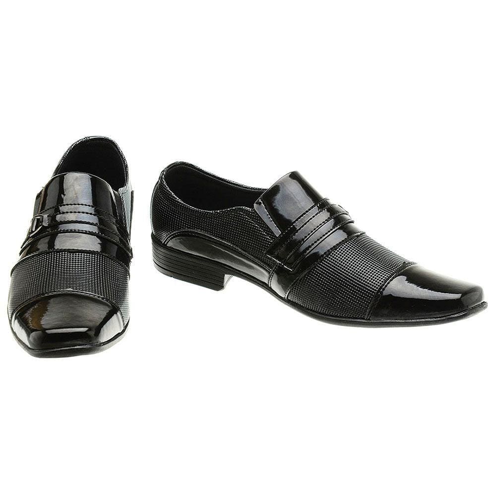 Sapato Social Masculino Verniz Calce Fácil Conforto Metal
