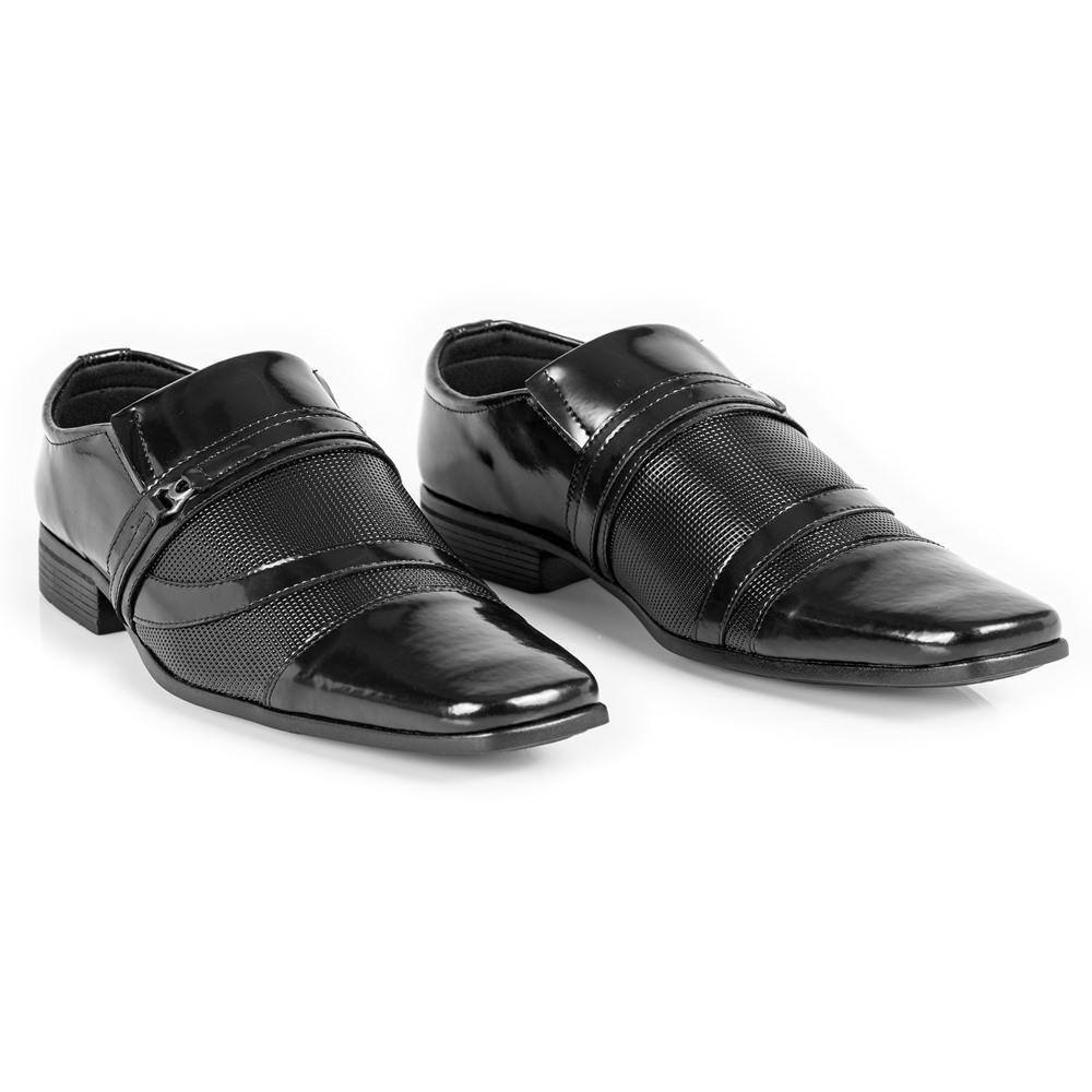 Sapato Social Masculino Verniz Elástico Antiderrapante Metal