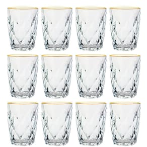 Conjunto de Copos de Vidro Diamond Fio de Ouro 270ml 12 peças - Lyor